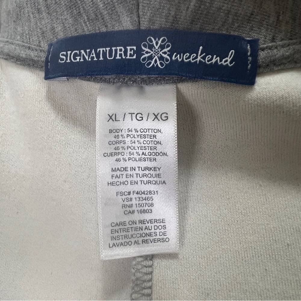 Signature Weekend Gray Duster Women size XL W/ Pockets Long Open Front Cardigan - Picture 3 of 5